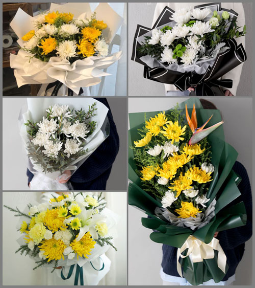 山东莱芜莱城区牛泉镇毕毛埠村白事花束代送